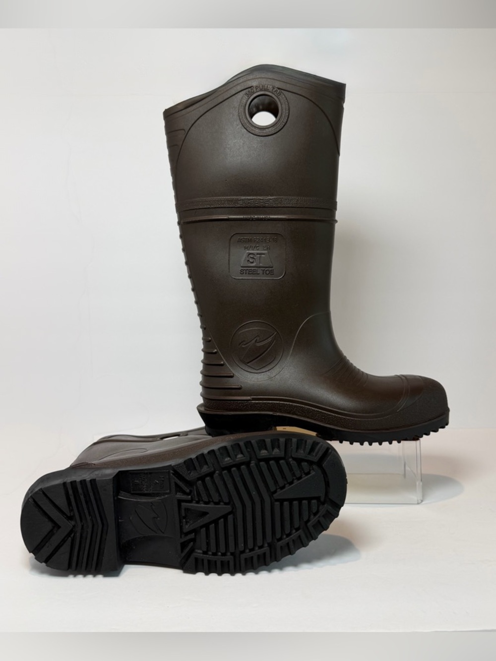 Steel Toe Waterproof Work Boots - Dark Brown Unisex Sizes (M 4, W6)